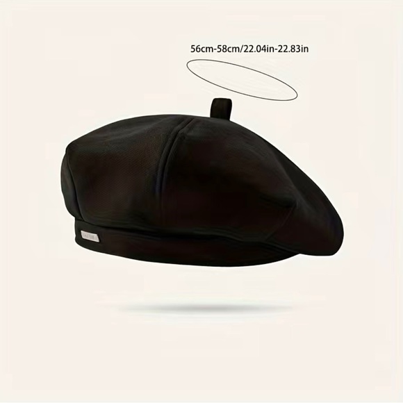 Passion Casual Fashion Retro Metal Label Beret - Picture 5 of 5